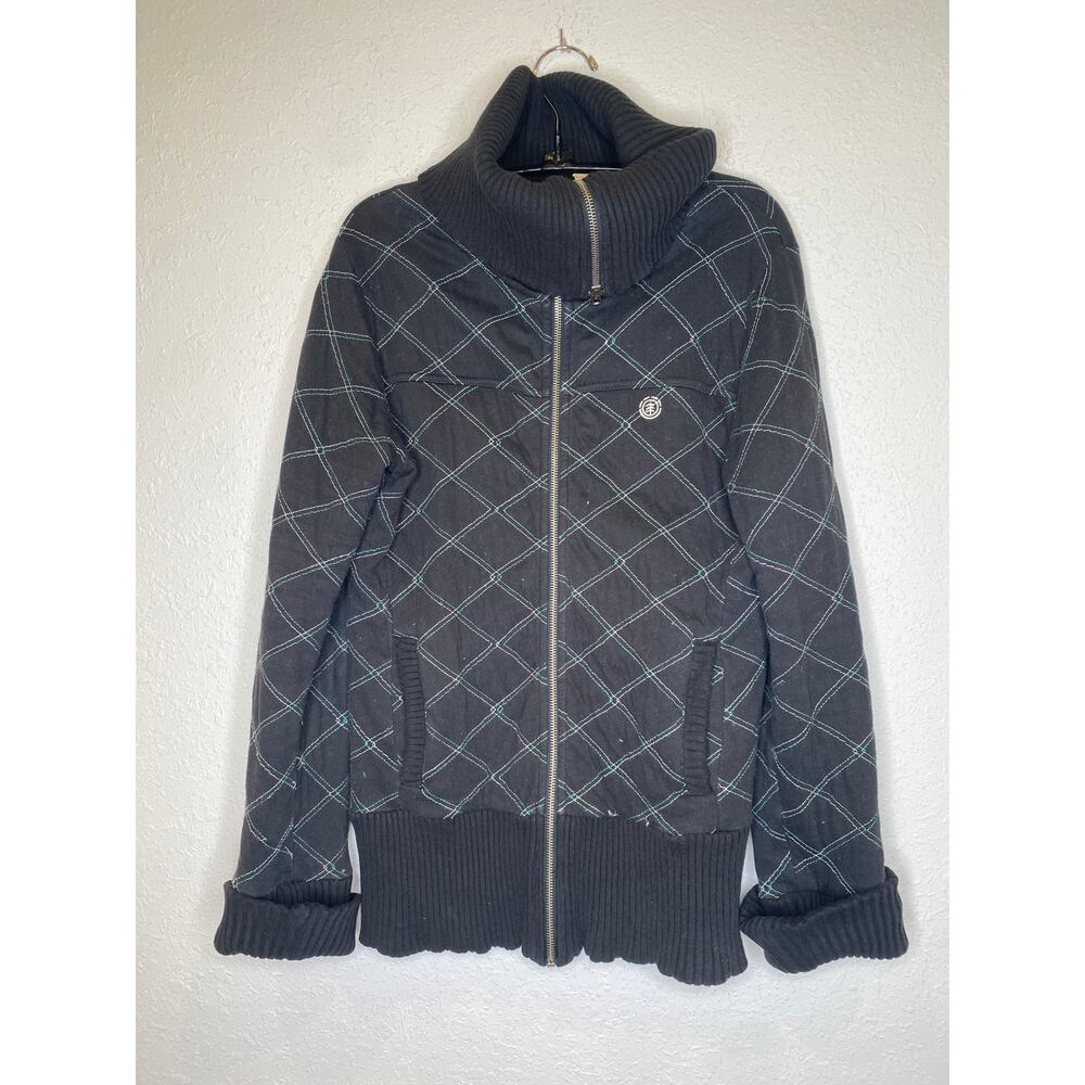 Element Sweatshirt Zipper Cardigan Sweater/Sweatshirt Sz M Ribbed Turtleneck